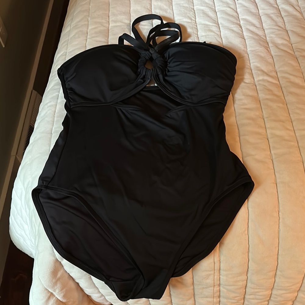 Black Halter One-Piece Swimsuit